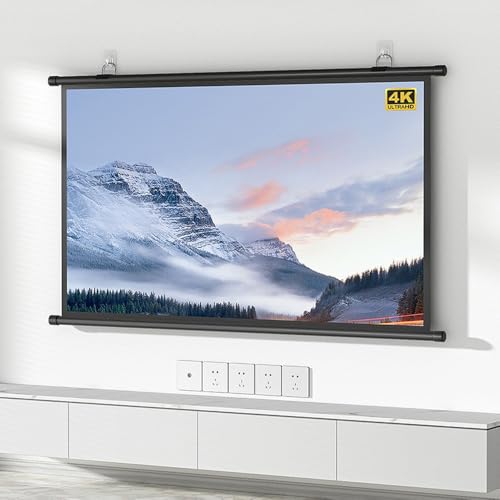 Pantalla manual de proyección 72 pulgadas 16:9 HD 4K miniatura 1