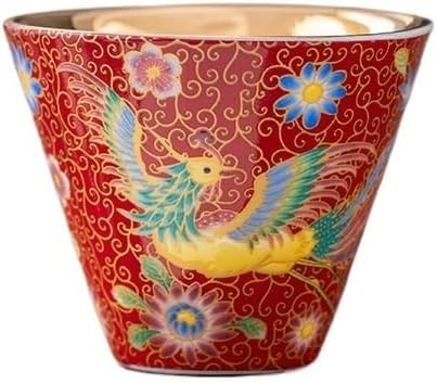 Tea Cup Enameled Master's Gilded Ceramic Bowl Kung Fu Set Single Conical Tasting Personal Soaking Container(A)
