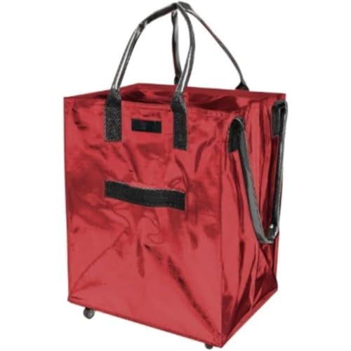 INECAR �ė��p�\�Ȏԗ֕t���V���b�s���O�J�[�g��e�ʃL���X�^�[�t���܂肽���݉\�y�ʂŏ�v�������o�b�O�G�R�o�b�O (40x50�iH�jx30CM,�N���X�}�X���b�h)