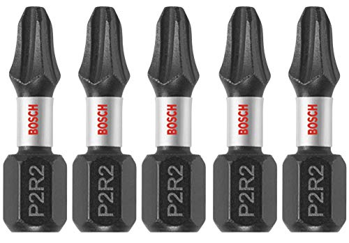 BOSCH ITP2R2105 5 Pc. 1 In. Phillips/Square #2 Impact Tough Screwdriving Bit