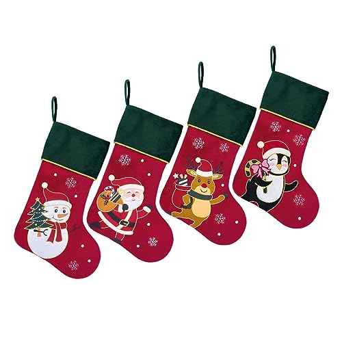 Red-Velvet-Christmas-Stockings-with-Green-Cuff-4-Pack-Large-Luxury-Christmas-Stockings-for-Family-Holiday-Decorations Red Velvet Christmas Stockings with Green Cuff 4 Pack Large Luxury Christmas Stockings for Family Holiday Decorations