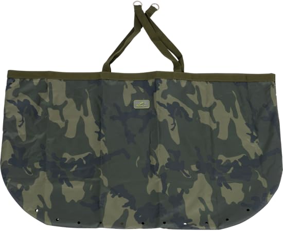 Korum Camo Compact Weigh Sling | Coarse Fishing D-Shape Weigh Sling | Waterproof and Easy to Use | Packs Away in Pocket Sized Stink Bag | Open Dimensions: 85cm x 50cm | Code K0290142