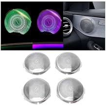 4pcs 64 Color Car Door Midrange Speaker Covers Trim Ambient Light Compatible with Mercedes-Benz C GLC E-Class W205 W213 X253 2019-2021