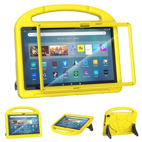 Patamiyar Tablet Case for 11in Tablets Not for TCL Onn 11 Tablets Lightweight Shockproof Case with Screen Protector Handle Stand -Yellow
