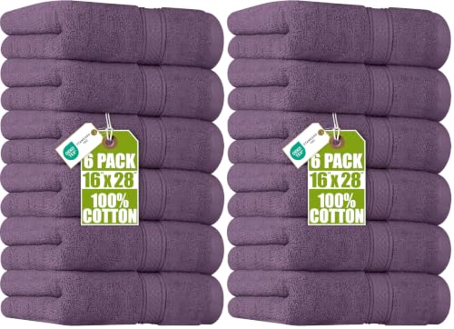 Image of Utopia Towels 12 Pack Premium Hand Towels Set, 16 by 28 inches, 100% Ring Spun Cotton, Ultra Soft and Highly Absorbent 600GSM Towels for Bathroom, Gym, Shower, Hotel, and Spa, Plum