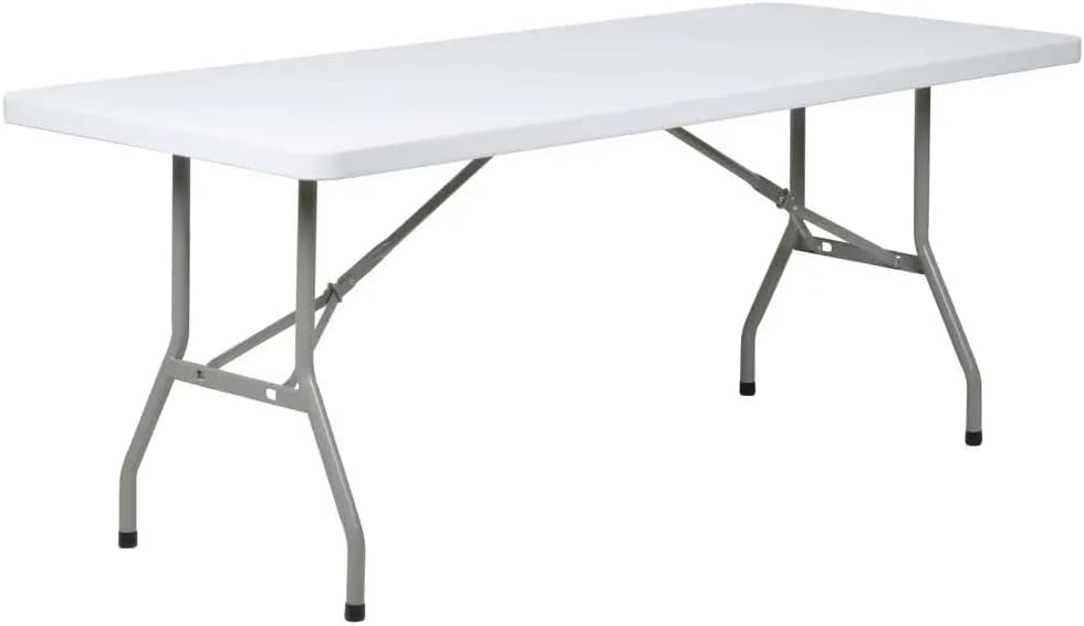 18" W x 60" D x 29" H Plastic Folding Utility Heavy Duty Table | Indoor Outdoor Dining Kitchen Wedding Market Events Camping BBQ