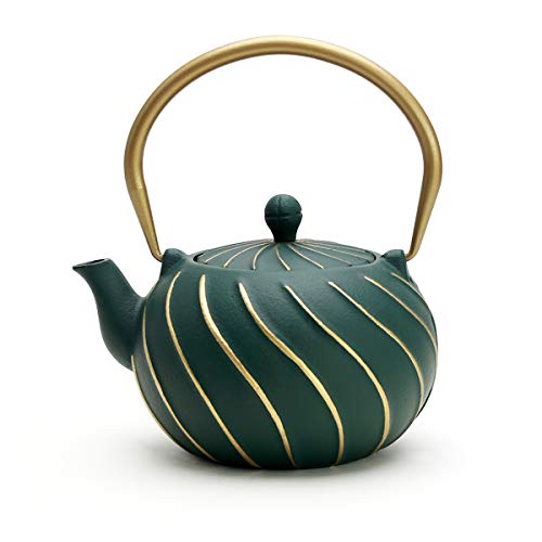 Tea Kettle, TOPTIER Japanese Cast Iron Teapot with Infuser, Stovetop Safe Cast Iron