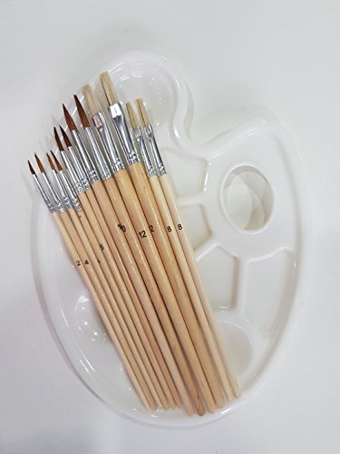 Tavolozza Artista Ovale in Plastic Pittura con 12