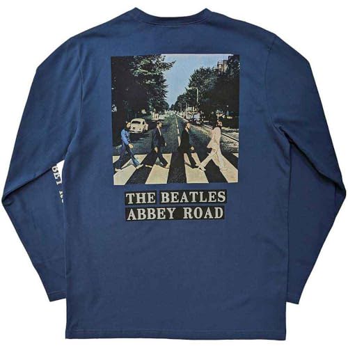 The Beatles T Shirt Abbey Road Official Unisex Denim Blue Long Sleeve XXL