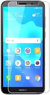 شاشة حماية من الزجاج المقوى بدرجة صلابة 9 بتغطية كاملة فائق الوضوح وخالية من الفقاعات وسهلة التركيب وحساسية لمس عالية متوافقة مع موبايل هواوي Y5 2018 برايم - لون شفاف