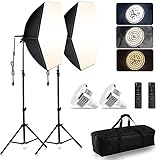 BEIYANG Softbox Photography Lighting Kit for Studio Light, Professional Continuous Soft Box with 2PC