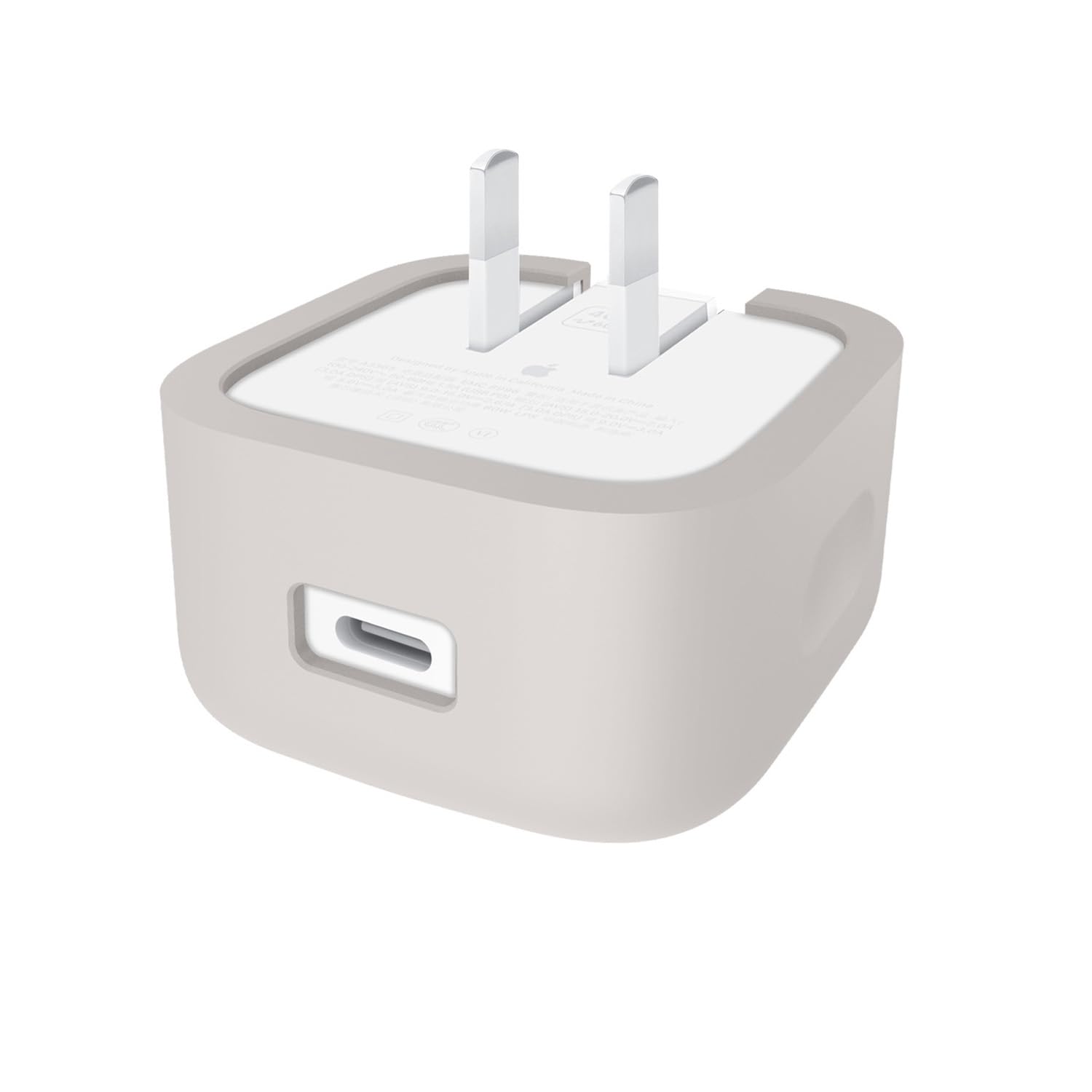 Seanai Soft Silicone Charger Case Compatible with Apple 40W USB-C Dynamic Power Adapter with (60W Max), Shockproof & Scratch Resistant Cover, Grey