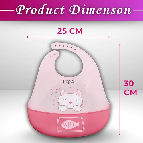 Image of Baby Bib for Feeding and Weaning Babies and Toddlers | Waterproof, Washable, Reusable | Adjustable Neckline with Buttons | Easy to Clean and Non-Messy Design