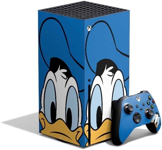 Skinit Decal Gaming Skin Compatible with Xbox Series X Bundle - Officially Licensed Disney Friends Retro Goofy Stamps Art Design