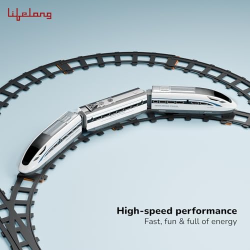 Image of Lifelong Metro Remote Control Bullet Train Set for Kids 1-8 Yrs, 37 Pcs with LED Headlight, Easy Fit Train Track Set, Flexible Layout, High-Speed Metro Toy Train with Sounds for Indoor Play (LLCRCT01)