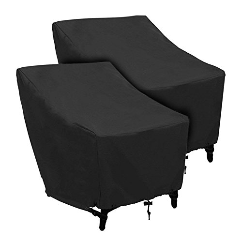 RosieLily Patio Outdoor Chair Covers Waterproof, 600D Heavy Duty Outdoor Furniture Covers for Stackable Chairs, Lawn Patio lounge Deep Seat Cover, 31.5"L x 39.5"D x 32.5"H, 2 Pack, Black