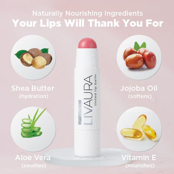 Tinted Lip Balm pH Activated Colored LipBalm, Hydrate, Glossy, Lightweight, Moisturize & Tint with Shea Butter, tinted lip balm for women, Premium Quality, Made in the USA (Nude Rose) image 3