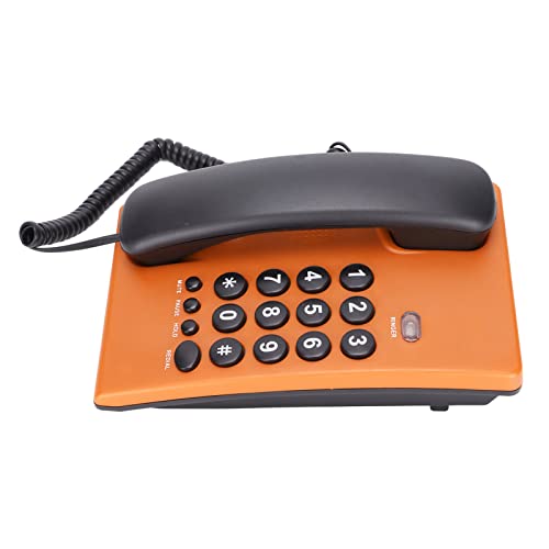 Téléphone fixe filaire orange avec double combiné magnétique Pilipane pour bureau - 3