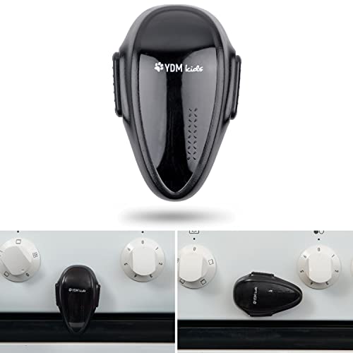 Backofentür Kindersicherung, 1 Stück, in Schwarz, mit Hitze-resistentem Kleber, Doppel-Druck-Knopf, Rückstands-los entfernbar, Ofentür Sperre zum Kleben, Backofen Baby Sicherung, Herdknopf Schutz