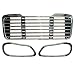 Grille with Headlight Bezel Chrome Pair - Driver and Passenger Side (Fit: Freightliner M2 100 106 112)