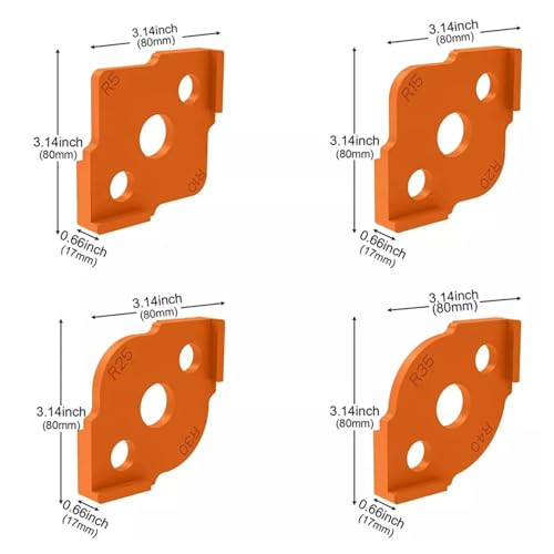 Gabarits de défonceuse d'angle multi-faces R5 R10 R20 R30 R40 bois