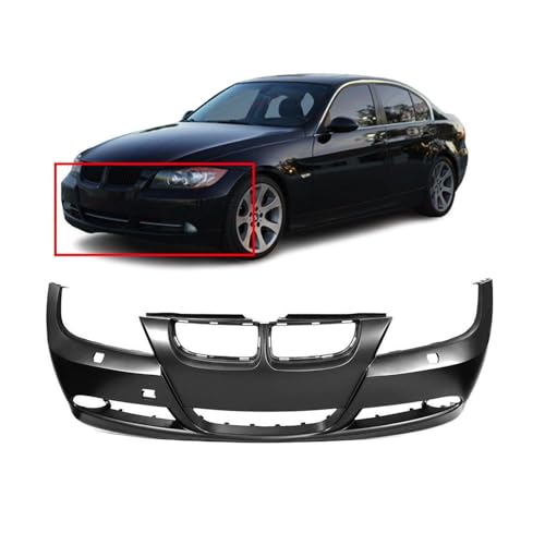 Image of FitParts Compatible with BMW 3 series 2006-2008 Front Bumper Cover | Primed, With Fog Light Holes, Ready to Paint, OEM 51117170052, BM1000179