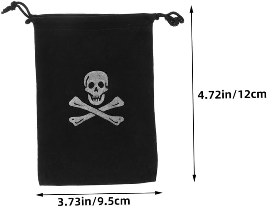 SHOWERORO 30pcs Halloween Pirate Skull Drawstring Bags for Candy and Golden Festive Storage Pouches for Halloween Party Supplies Decoration for Trick Treat Fun