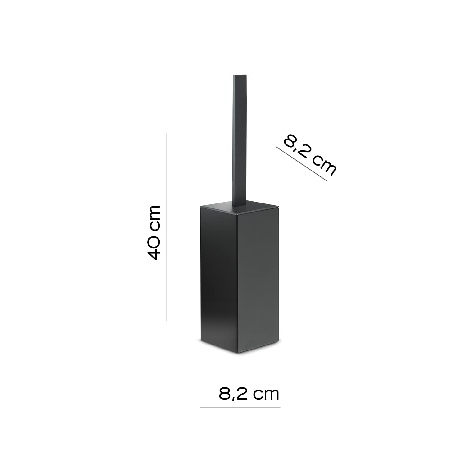 Gedy Lounge Escobillero, Acero Inoxidable, Negro Mate, Suelo