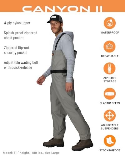 FROGG TOGGS Canyon II Breathable Waterproof Stockingfoot Fishing Chest Wader for Fishing2