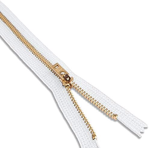 Miniatura 3 de Cremallera Jean de latón con cremallera blanca de 3 pulgadas para manualidades de costura