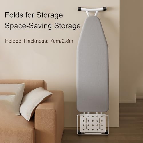 Folding Standing Ironing Boards with Movable Small Sleeve Rack, Heavy Duty Adjustable Ironing Board with Iron Rest(Medium) - Image 4