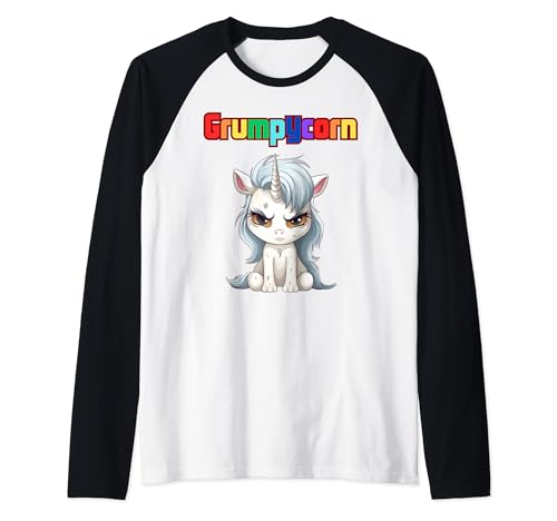 Grumpycorn, Unicornio, Grumpy, Unicornio, Diversión Camiseta Manga Raglan