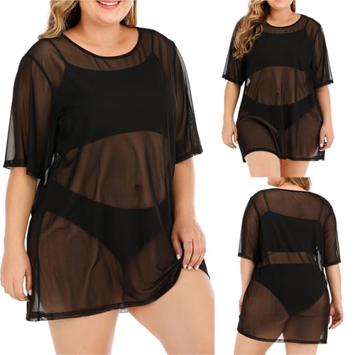 Traje de baño para mujer tipo pareo de playa con malla transparente 6