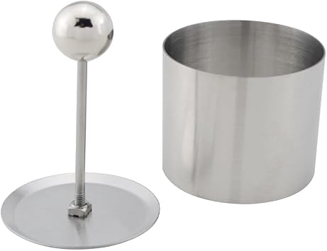 JianLing 1Set Round Cake Stick Moldlings Set Tray Dessert Moldlings Metal Baking Cutter Small Box Packaging Silver For Making Cheese Bricks and Rice Balls