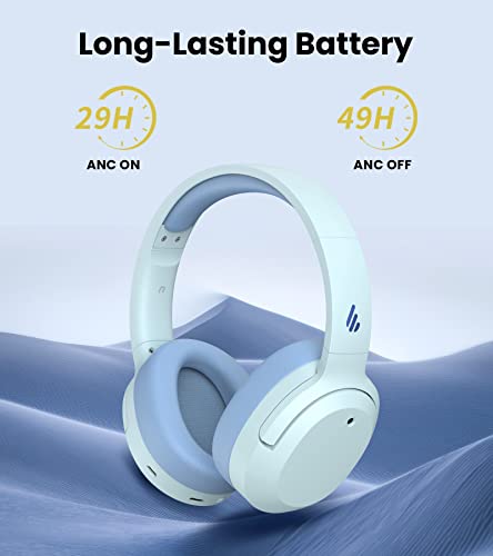 Edifier W820Nb Hybrid Active Noise Cancelling Headphones - Hi-Res Audio - 49H Playtime - Wireless Over Ear Bluetooth Headphones For Phone-Call - Blue #TOP3