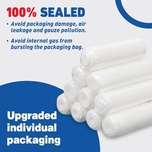 Image of AZEN 200 Pack Gauze Rolls Bandages, 3 in x 4.1 Yards, First Aid Supplies & Premium Medical Supplies, Bandage Wrap Vet Wrap