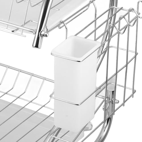 Estante de almacenamiento Gadpiparty escurre platos plegable premium de acero inoxidable 4