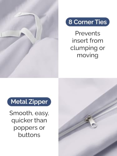 Image of Duvet Cover Full Size - 3 Piece with Zipper Closure - Light Lavender
