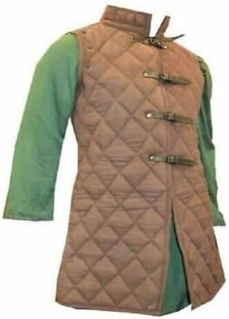 cotton padded gambeson sleeveless padded clothing jacket sleeveless brown color XXL size 52 new