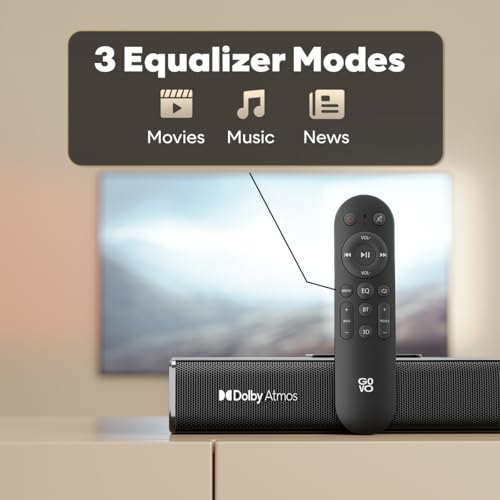 Image of GOVO GOSURROUND Max1600 | 5.1.2 Channel, 650W Soundbar with True Dolby Atmos, 6.5 inch subwoofer, Opt, AUX, USB & Bluetooth, 3 Equalizer Modes, Stylish Remote & LED Display (Platinum Black)