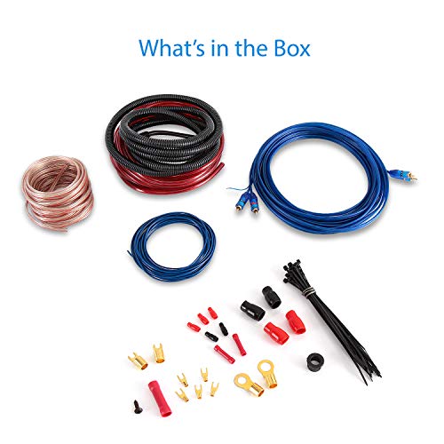 Legacy Car Audio Wiring Kit - 1600 Watt Amplifier Hookup For Battery Head Unit W/ 20Ft 4 Gauge Power Wire & Stereo Speaker Installation Sound System, Marine Grade Cable Wired, Gold Plated Fuse - Lamp4 #TOP6