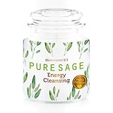 Magnificent 101 Pure Sage Energy Cleansing Aromatherapy Glass Candle for Meditation, Manifestation, and Intention-Setting - 14.5 oz with Lid, Natural Soy Wax and Essential Oil | 56-Hour Burn Time
