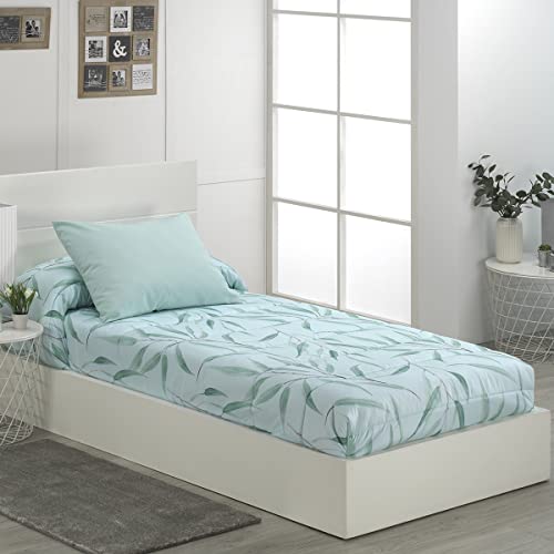Lanovenanube Edredón Ajustable Bambu - Cama 90 cm - Color Turquesa