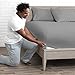 Bare Home Fitted Bottom Sheet King Size - Premium 1800 Microfiber - Ultra-Soft Hotel Luxury - Deep Pocket - Durable and Long Lasting (King, Light Grey)