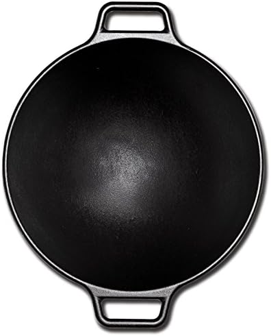 Lodge BOLD 14 Inch Seasoned Cast Iron Wok; Design-Forward Cookware & Manufacturing Company GL15 Tempered Glass Lid, 15", Clear - Thumbnail 4