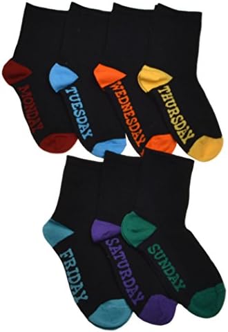 Days of the Week boys socks Black 7 pairs per pack