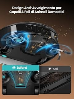 Lefant M210PRO OMNI Robot Aspirapolvere Lavapavimenti con Mappatura, 18000Pa, Autopulizia Rullo, Laser dToF, Evita PSD, Zero Grovigli, Lavaggio Acqua Pulita, Evita Tappeti, WiFi 2.4G/5G/Alexa/APP