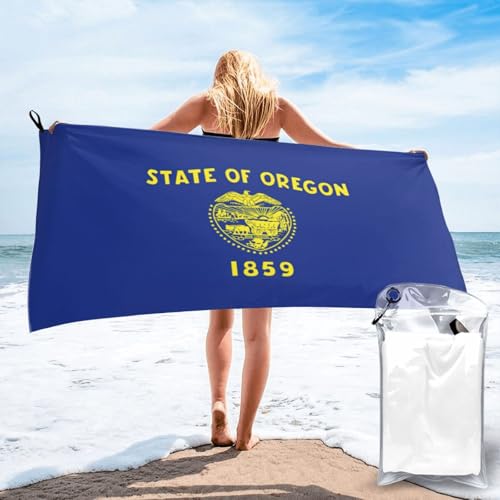 Toalla de baño de Oregón suave y grande con bandera del estado 2