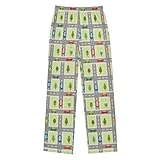 FLildon Pajama Pants 6-14 Years Elastic Waist Cartoon Traffic Cars Lounge Pajama Pants, A194, Medium: 9-10Y