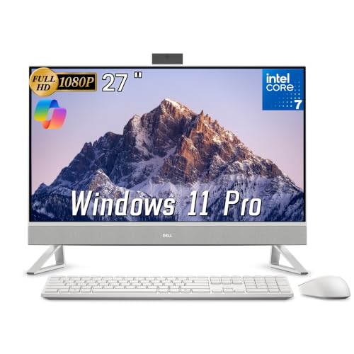 Image of Dell 27 inch All in One FHD Desktop Computer, Core 7 150U, 64GB DDR5, 1TB SSD | FHD IPS Display, Integrated Intel Graphics, Windows 11 Pro, Copilot, Numeric Keypad, With Keyboard & Mouse